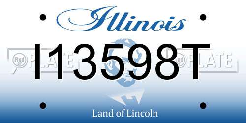 I13598T Illinois License Plate