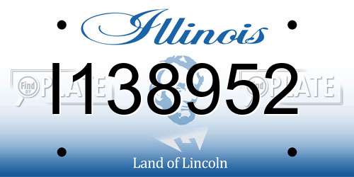 I138952 Illinois License Plate