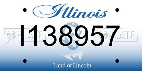 I138957 Illinois License Plate