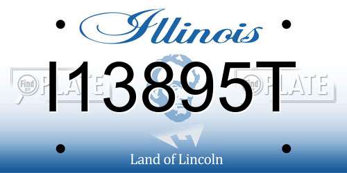 I13895T Illinois License Plate