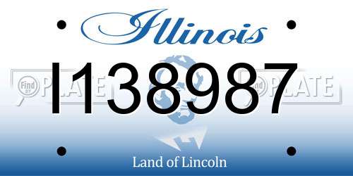 I138987 Illinois License Plate