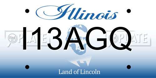 I13AGQ Illinois License Plate