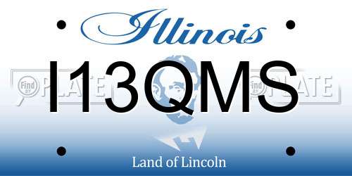 I13QMS Illinois License Plate