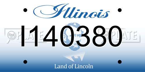 I140380 Illinois License Plate