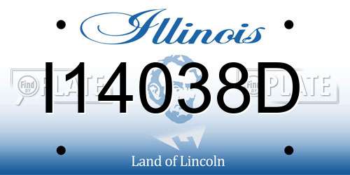 I14038D Illinois License Plate