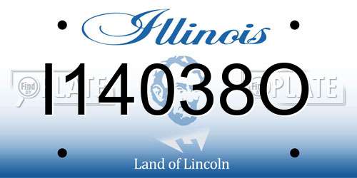 I14038O Illinois License Plate