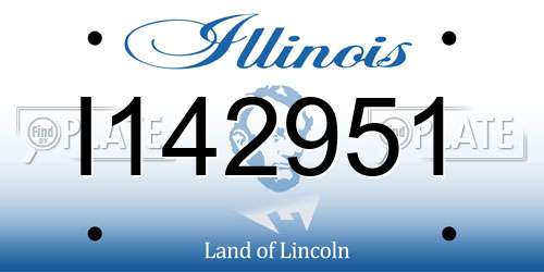 I142951 Illinois License Plate