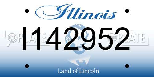 I142952 Illinois License Plate