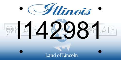 I142981 Illinois License Plate