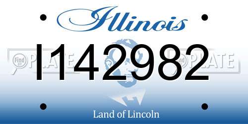I142982 Illinois License Plate