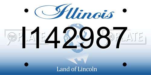 I142987 Illinois License Plate