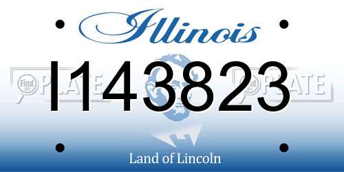 I143823 Illinois License Plate