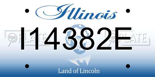 I14382E Illinois License Plate