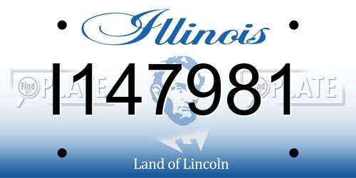 I147981 Illinois License Plate