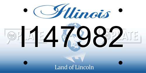 I147982 Illinois License Plate