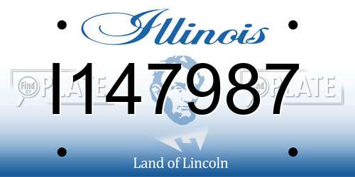 I147987 Illinois License Plate