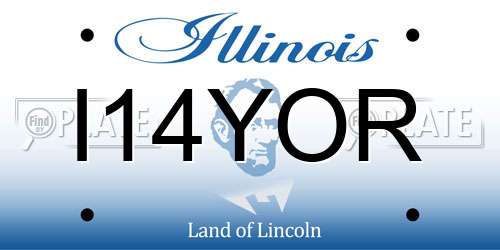 I14YOR Illinois License Plate
