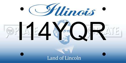 I14YQR Illinois License Plate
