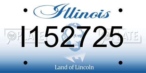 I152725 Illinois License Plate