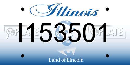 I153501 Illinois License Plate