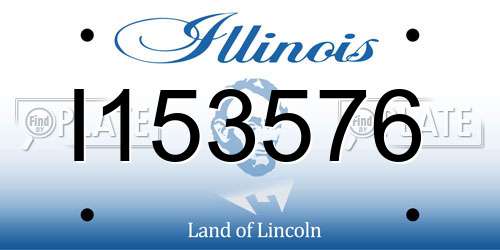 I153576 Illinois License Plate