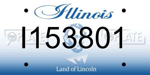 I153801 Illinois License Plate