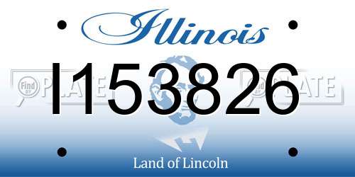 I153826 Illinois License Plate
