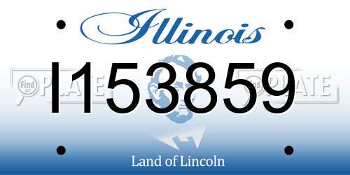 I153859 Illinois License Plate