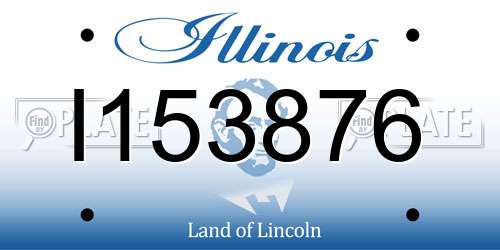 I153876 Illinois License Plate