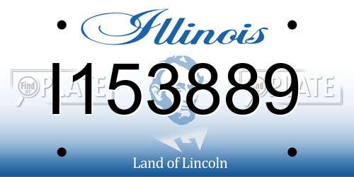 I153889 Illinois License Plate