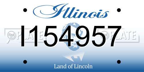I154957 Illinois License Plate