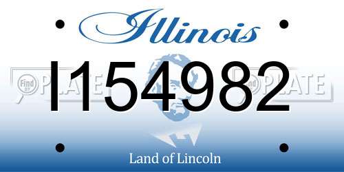 I154982 Illinois License Plate