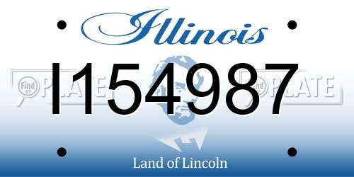 I154987 Illinois License Plate