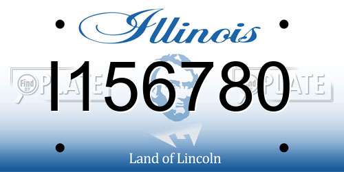 I156780 Illinois License Plate
