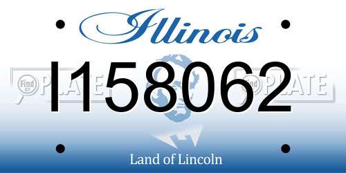 I158062 Illinois License Plate