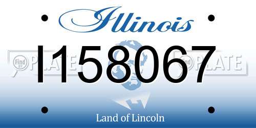I158067 Illinois License Plate