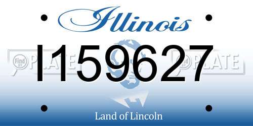 I159627 Illinois License Plate