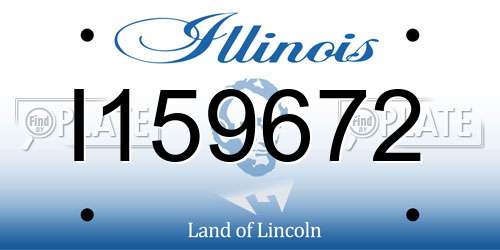 I159672 Illinois License Plate
