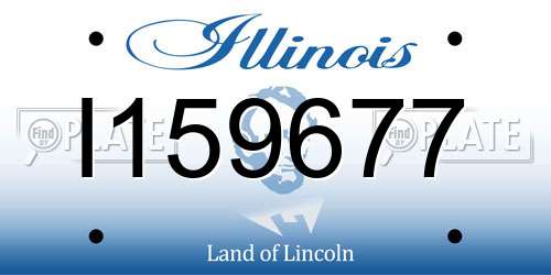 I159677 Illinois License Plate