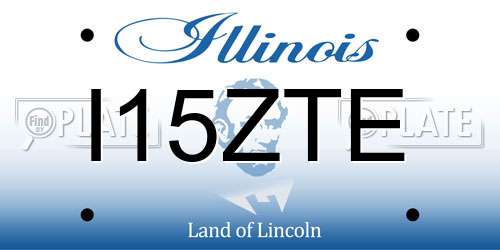 I15ZTE Illinois License Plate