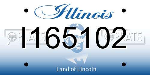 I165102 Illinois License Plate