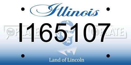 I165107 Illinois License Plate