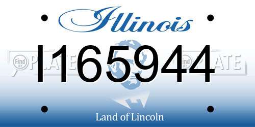 I165944 Illinois License Plate