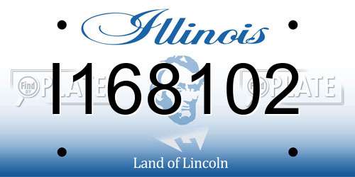 I168102 Illinois License Plate