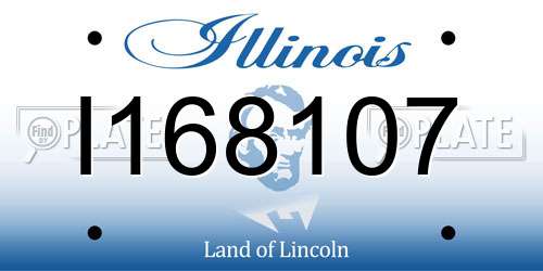I168107 Illinois License Plate