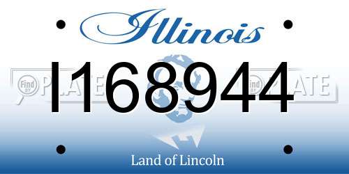 I168944 Illinois License Plate