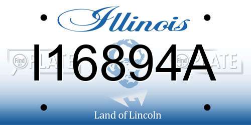 I16894A Illinois License Plate