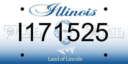 I171525 Illinois License Plate