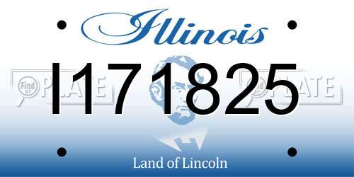 I171825 Illinois License Plate