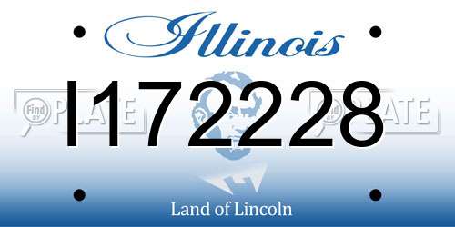 I172228 Illinois License Plate